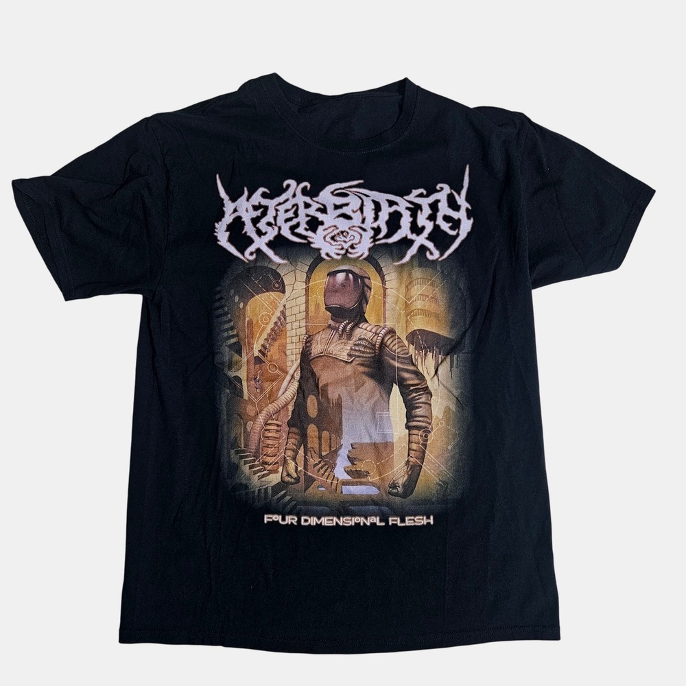 Afterbirth Four Dimensional Flesh Graphic T-Shirt Black Men Small Metal Band
